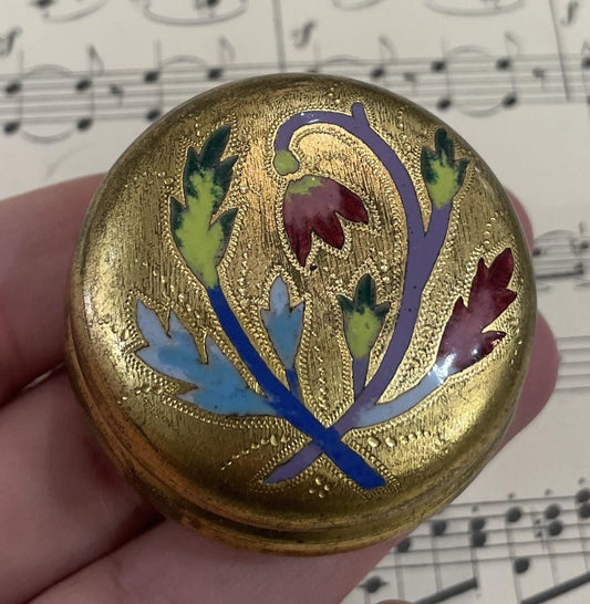 Rare Antique French Enameled Pill Box c1900