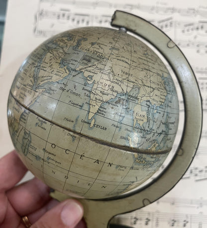Rare Antique French Tin Globe c1920