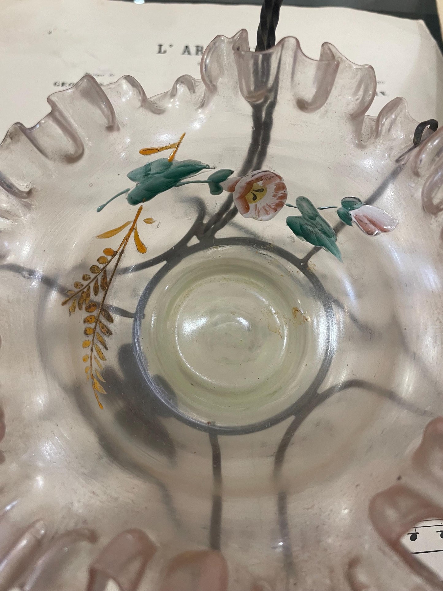 Rare Antique French Pocket Watch Holder Mirror Glass Tray c1880