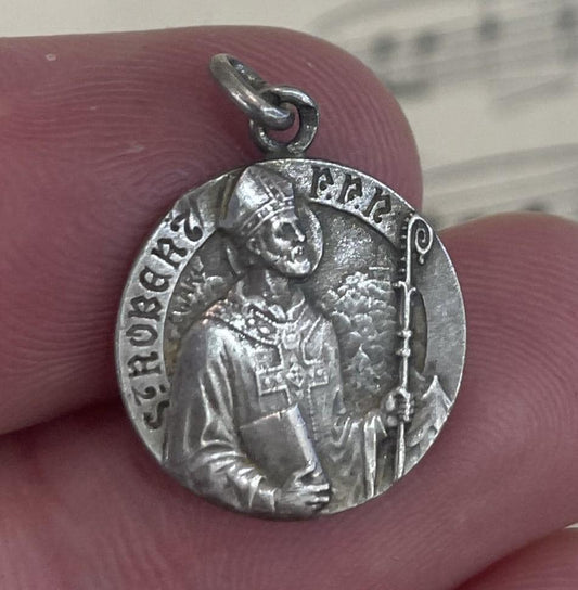 Rare Antique French Art Nouveau Sterling Silver St Robert Signed Charl c1920