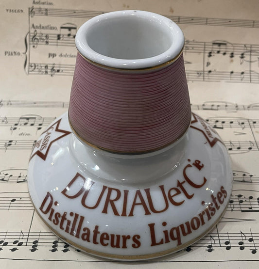 Vintage French Advertising Match Striker Holder Absinthe Durlau Ceramic Porcelain