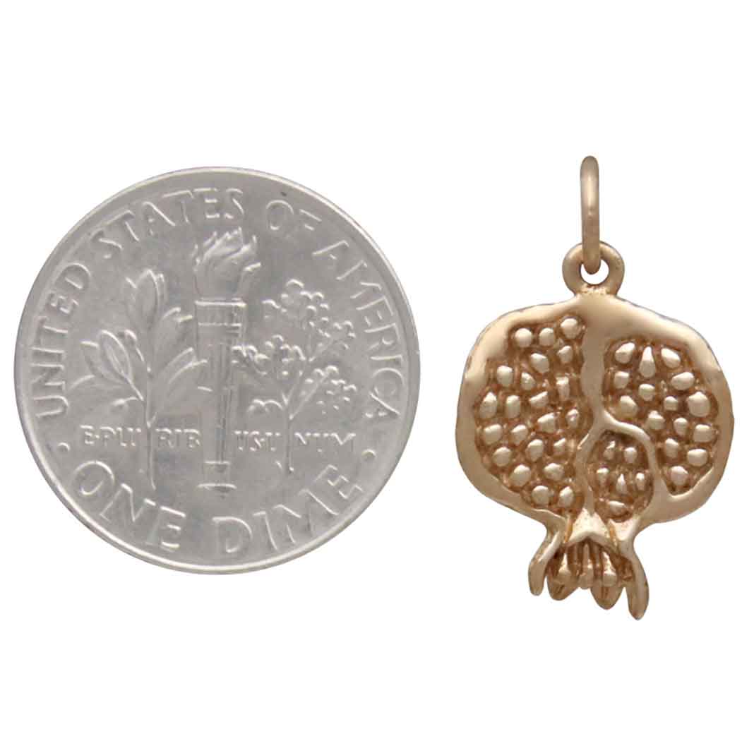 Pomegranate Charm 19x12mm: Bronze