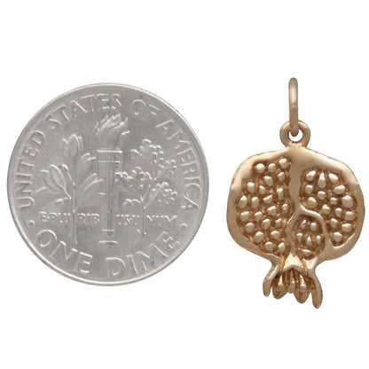 Pomegranate Charm 19x12mm: Bronze