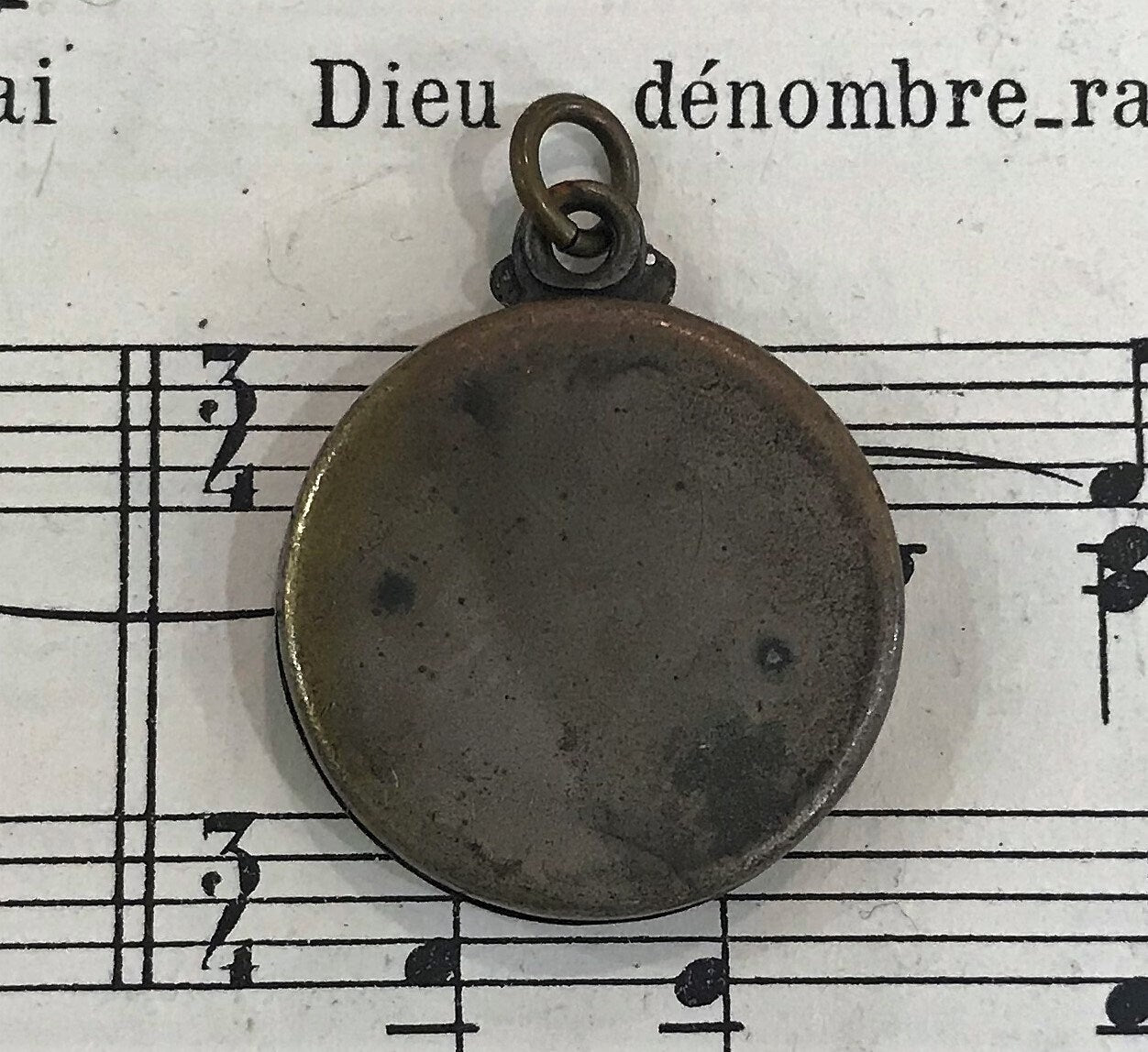 Antique French Art Nouveau Sliding Pendant Photo Holder Marshal Joffre WWI c1920