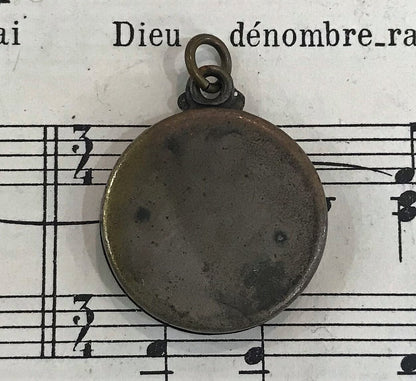 Antique French Art Nouveau Sliding Pendant Photo Holder Marshal Joffre WWI c1920