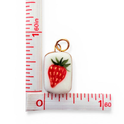 Strawberry Charm: Gold Luster / Medium Rectangle