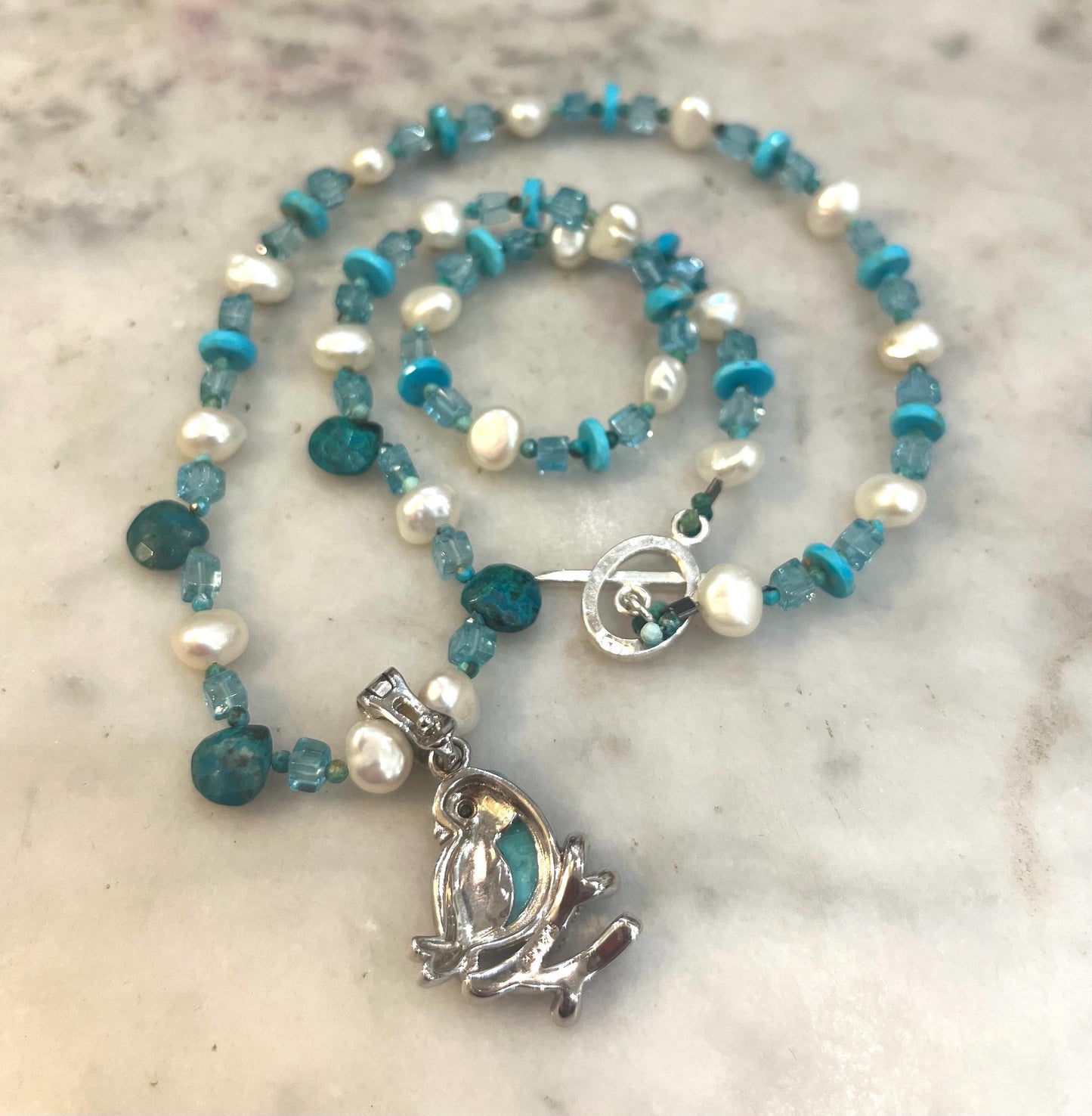 turquoise sterling bluebird of happiness necklace