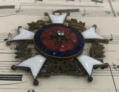 Rare Antique French Enameled Medal Pendant International Expo Paris c1902