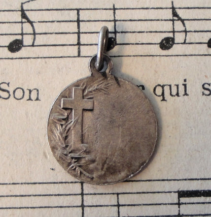 Antique French Religious Medal St. Quirin Patron Saint of Soldiers / Animals c1940