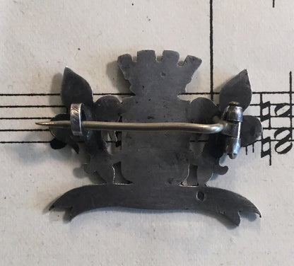 Antique French Fleur de Lys Brooch city of Sable c1920