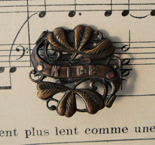Antique French Nice, France with Mistletoe Pin / Brooch c1920