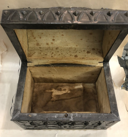 Rare Antique French Church Reliquary Box Chasse Knights c1880