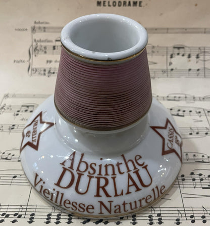 Vintage French Advertising Match Striker Holder Absinthe Durlau Ceramic Porcelain
