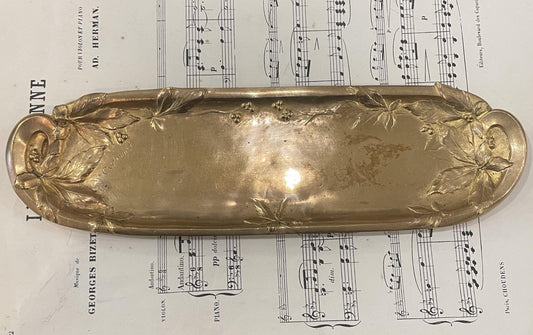 Rare Large Antique French Art Nouveau Bronze Tray Signed Cassonnet c1900