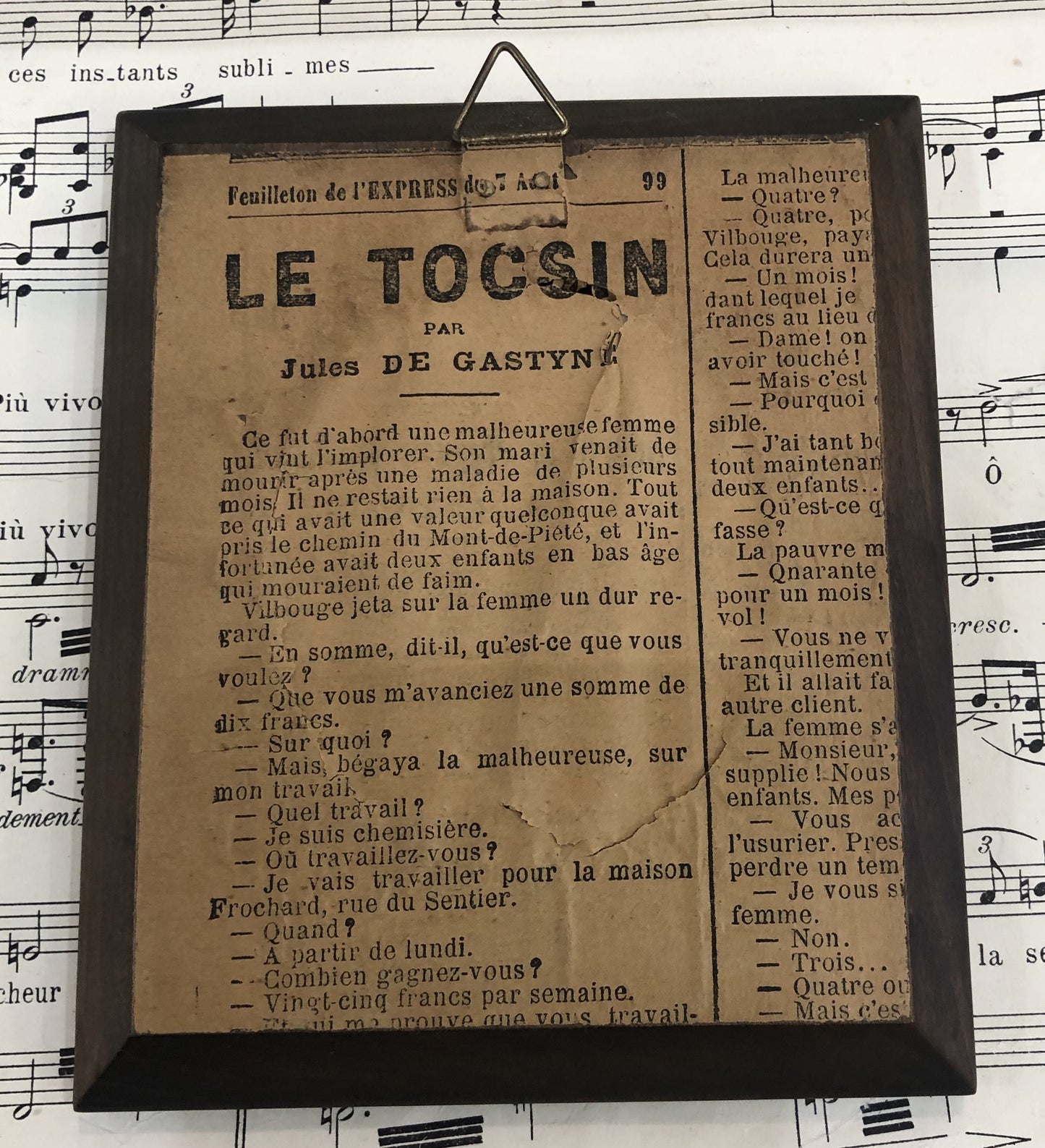 Antique French Miniature Portrait Napoleon II wooden frame Domed Glass c1900