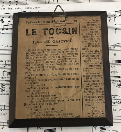 Antique French Miniature Portrait Napoleon II wooden frame Domed Glass c1900