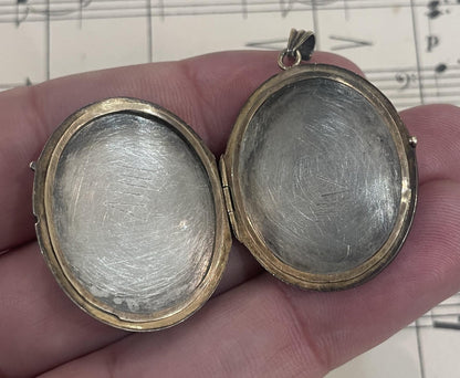 Rare Antique French Art Nouveau Enameled Locket Pendant cultured Pearls c1900