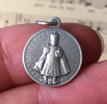 Antique French Infant of Prague Jesus Religious Medal c1940