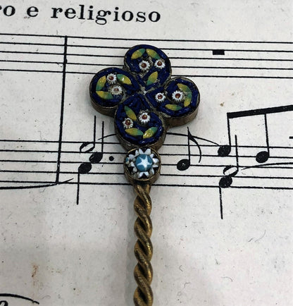 Antique Italian Micromosaic Micro Mosaic Spoon Clover c1920