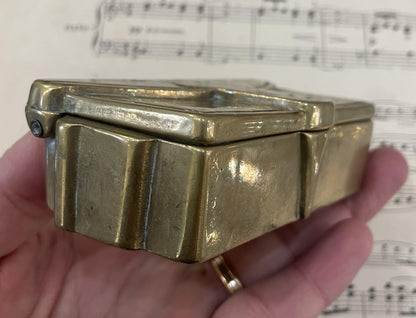 Antique French Brass Stamp Box c1920