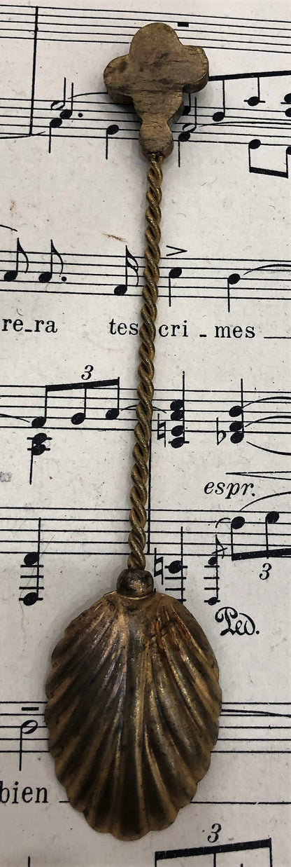 Antique Italian Micromosaic Micro Mosaic Spoon Clover c1920