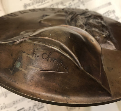 Rare Large Antique French BARBEDIENNE Joan of Arc Bronze Wall Piece by Chapu c1860-1880