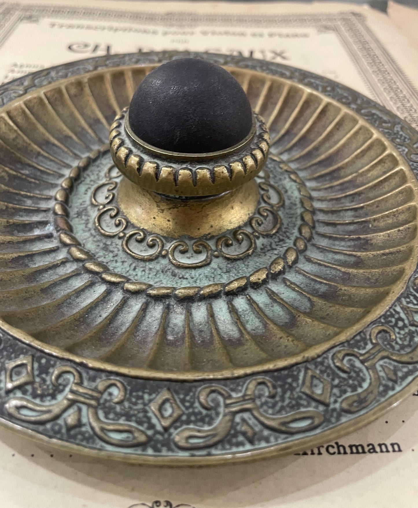 Rare Large Antique French Max LeVerrier Bronze Tray c1940