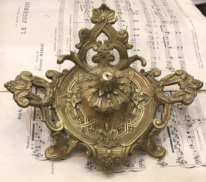 Rare Large Antique French Art Nouveau Bronze Inkwell c1900