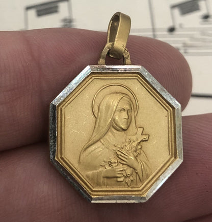 Vintage French St. Therese of Lisieux Religious Medal c1960