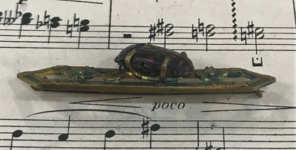 Rare Antique English Art Nouveau Real Scarab Brooch Pin c1900