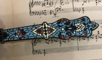 Rare Large Antique French Bronze Champleve Enamel Onyx Tray Platter Centerpiece c1880