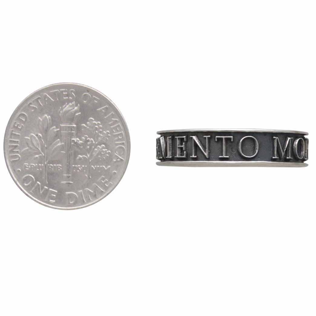 Sterling Silver Memento Mori Ring: Size 7