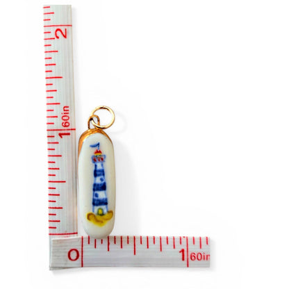 Lighthouse Charm: Classic Red / Gold Luster