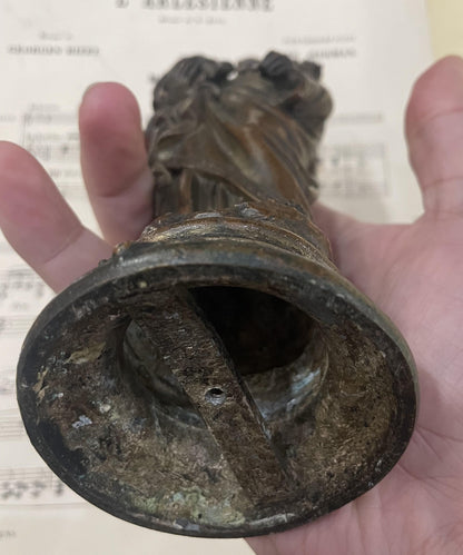 Rare Antique French St Joseph and Child Spelter Statue c1900