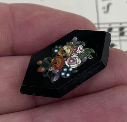 Antique Italian Micro Mosaic Micromosaic Plaque Flowers Millefiori c1900