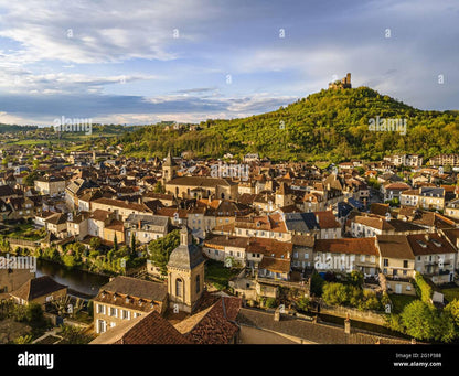 RARE Large Antique French Mourning Hair Art Domed Glass Wooden Frame Village Saint Cere c1860