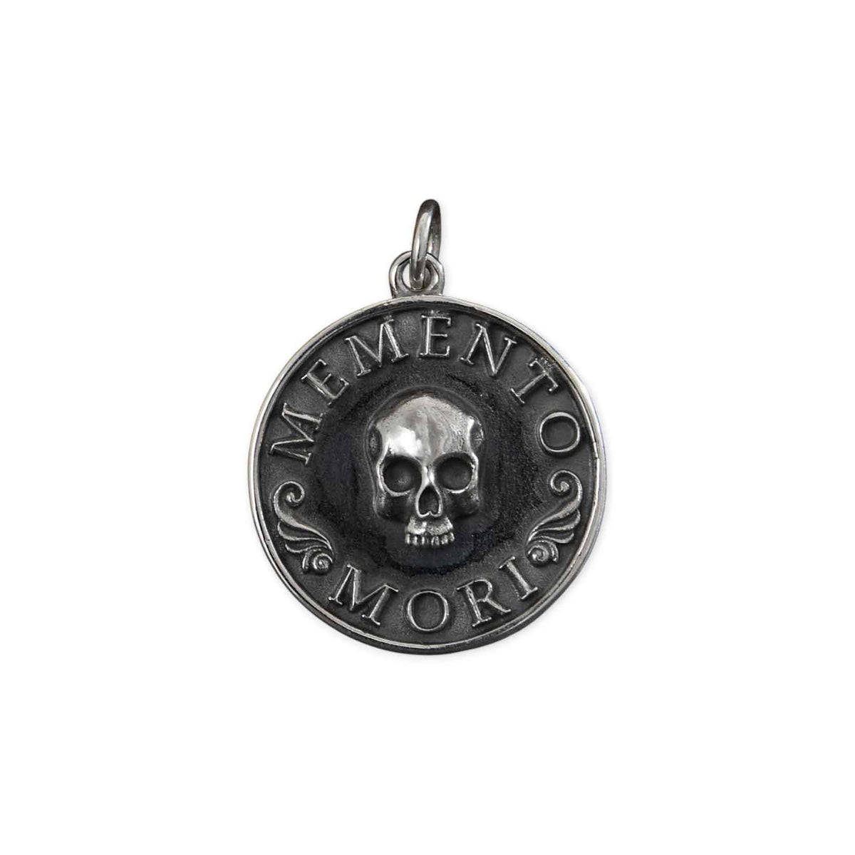 Memento Mori Skull Pendant 24x18mm: Sterling Silver