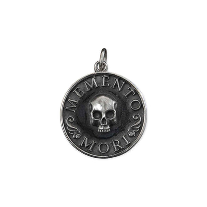 Memento Mori Skull Pendant 24x18mm: Sterling Silver