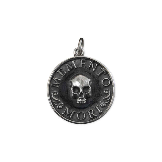 Memento Mori Skull Pendant 24x18mm: Sterling Silver