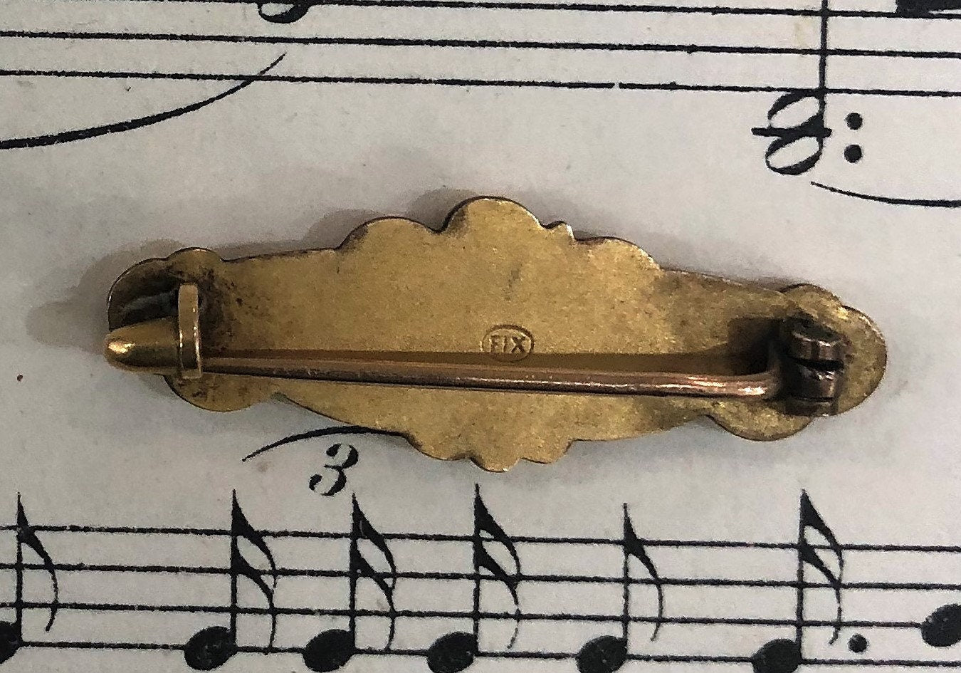 Antique French Art Nouveau Gold-filled Brooch Mistletoe c1910