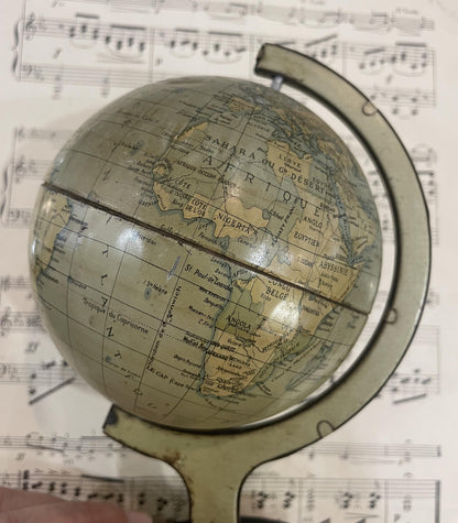 Rare Antique French Tin Globe c1920