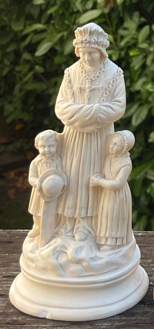Antique French La Salette Plaster Statue c1920