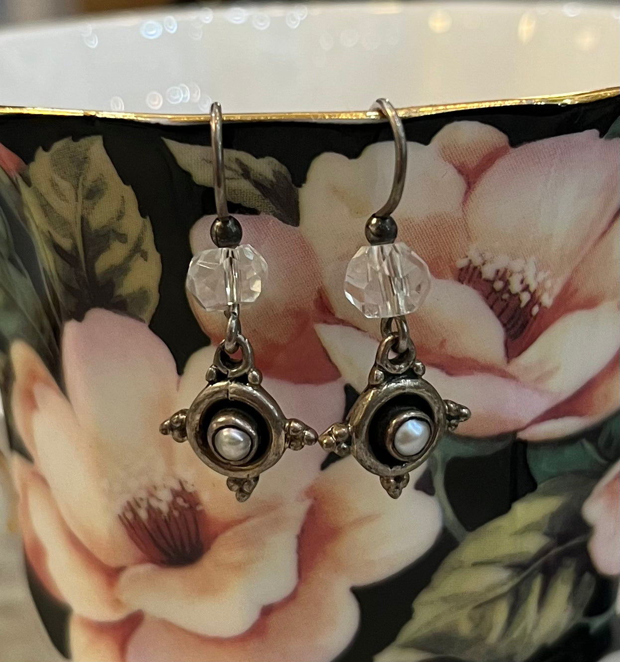 Pearl sterling earrings