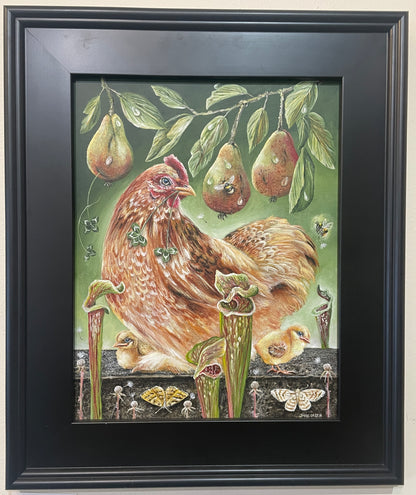 Morag and her Chicks 14 x 11