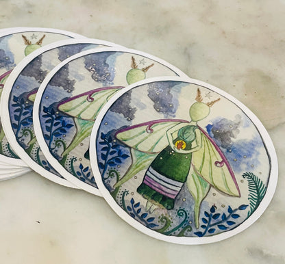 Luna Moth Fairy Sticker