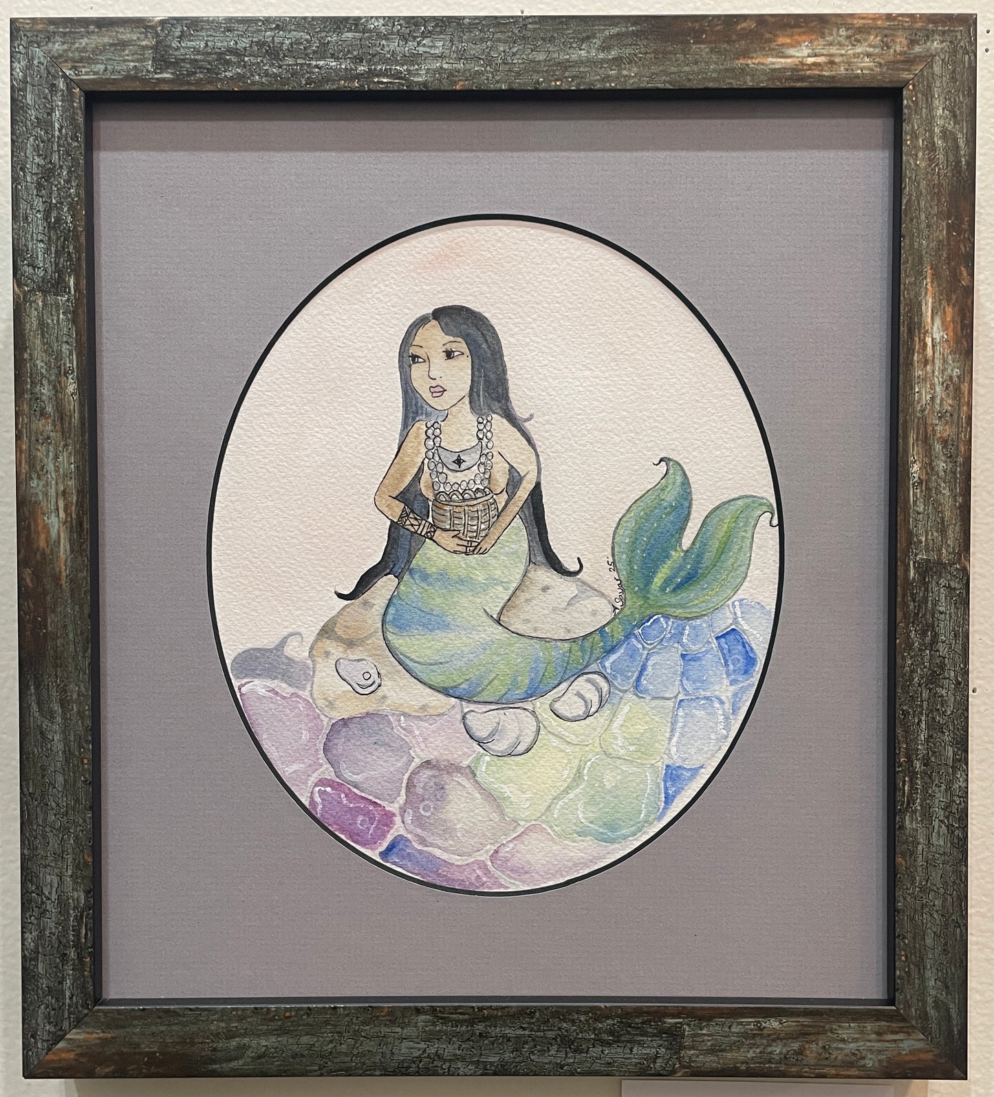 Southeastern Mermaid - Original Framed Watercolor