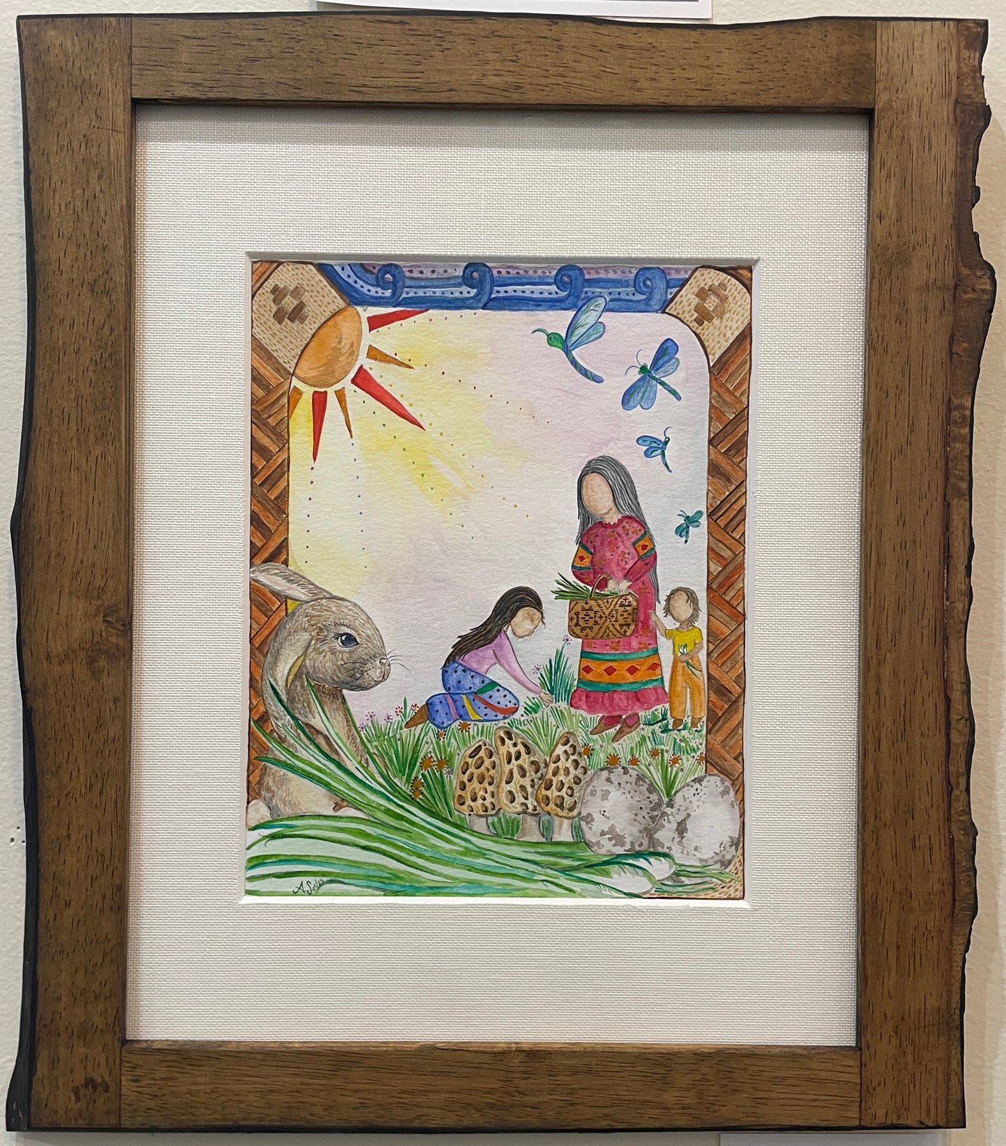 When We Gather (Ostadahlisiha) - Original Framed Watercolor