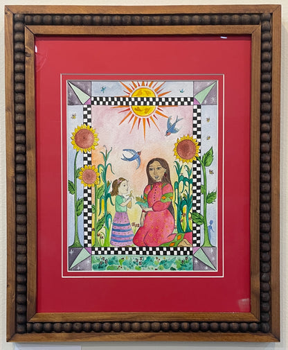 Gifts From Selu - Original Framed Watercolor