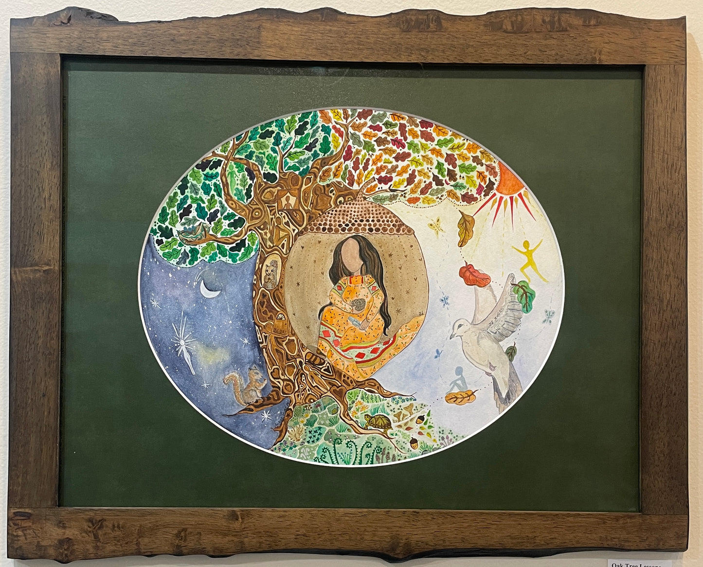 Oak Tree Lessons - Original Framed Watercolor