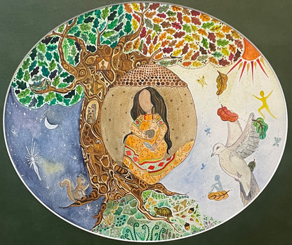 Oak Tree Lessons - Original Framed Watercolor